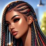 Medium Knotless Braids with Color